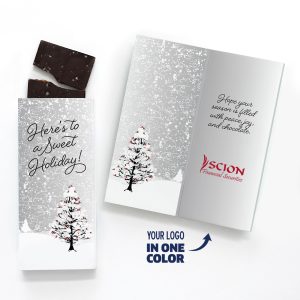 Custom One Color Foil-Stamped Stock Cardinals Sweeter Cards with Sea Salt Caramel Chocolate Bar