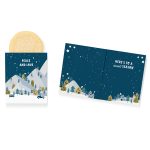 Custom One Color Foil-Stamped Stock Holiday Sentiment Mini Sweeter Card with Single Sugar Cookie - 1