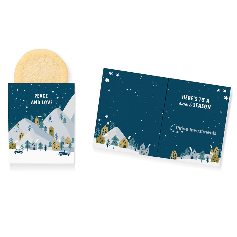 One-Color-Foil-Stamped-Stock-Holiday-Sentiment-Mini-Sweeter-Card-with-Single-Sugar-Cookie-SC188PL Custom One Color Foil-Stamped Stock Holiday Sentiment Mini Sweeter Card with Single Sugar Cookie