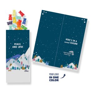 Custom One Color Foil-Stamped Stock Holiday Sentiment Sweeter Cards with Albanese® Gummi Bears