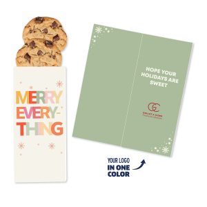 Custom One Color Foil-Stamped Stock Holiday Sentiment Sweeter Cards with Chocolate Chip Cookies