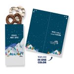 Custom One Color Foil-Stamped Stock Holiday Sentiment Sweeter Cards with Chocolate Dipped Pretzels