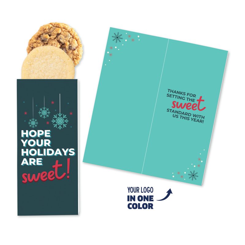 Custom One Color Foil-Stamped Stock Holiday Sentiment Sweeter Cards with Homestyle Cookie Duo - 1