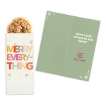Custom One Color Foil-Stamped Stock Holiday Sentiment Sweeter Cards with Oatmeal Raisin Cookies