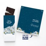 Custom One Color Foil-Stamped Stock Holiday Sentiment Sweeter Cards with Sea Salt Caramel Chocolate Bar