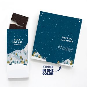 Custom One Color Foil-Stamped Stock Holiday Sentiment Sweeter Cards with Sea Salt Caramel Chocolate Bar