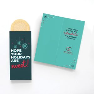 Custom One Color Foil-Stamped Stock Holiday Sentiment Sweeter Cards with Sugar Cookies