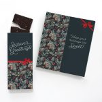 Custom One Color Foil-Stamped Stock Pine Boughs & Berries Sweeter Cards with Sea Salt Caramel Chocolate Bar - 1