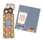 Custom One Color Foil-Stamped Stock Welcome Sweeter Cards with Chocolate Dipped Pretzels - 1