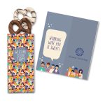 Custom One Color Foil-Stamped Stock Welcome Sweeter Cards with Chocolate Dipped Pretzels