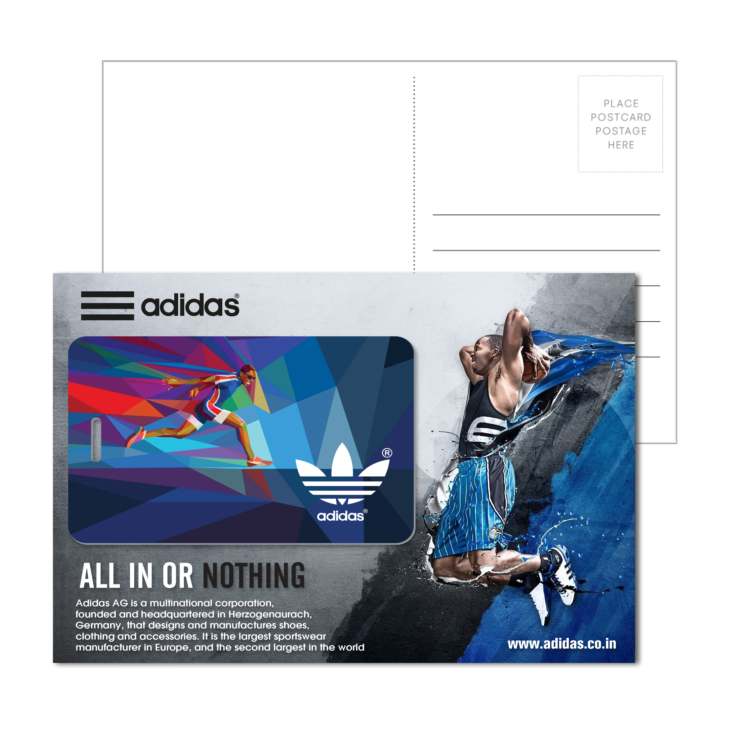 Custom Post Card With Full-Color Rectangle Luggage Tag