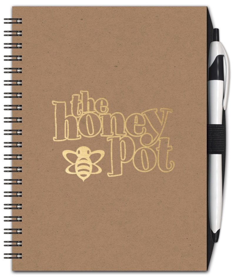 Custom SlimLine Neutral NotePad w/ PenPort (5" x 7")