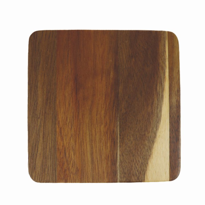 Custom Square Wood Coaster with Bottle Opener - 1