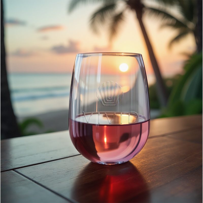 Custom Symglass 12oz Clear Stemless Wine Glass