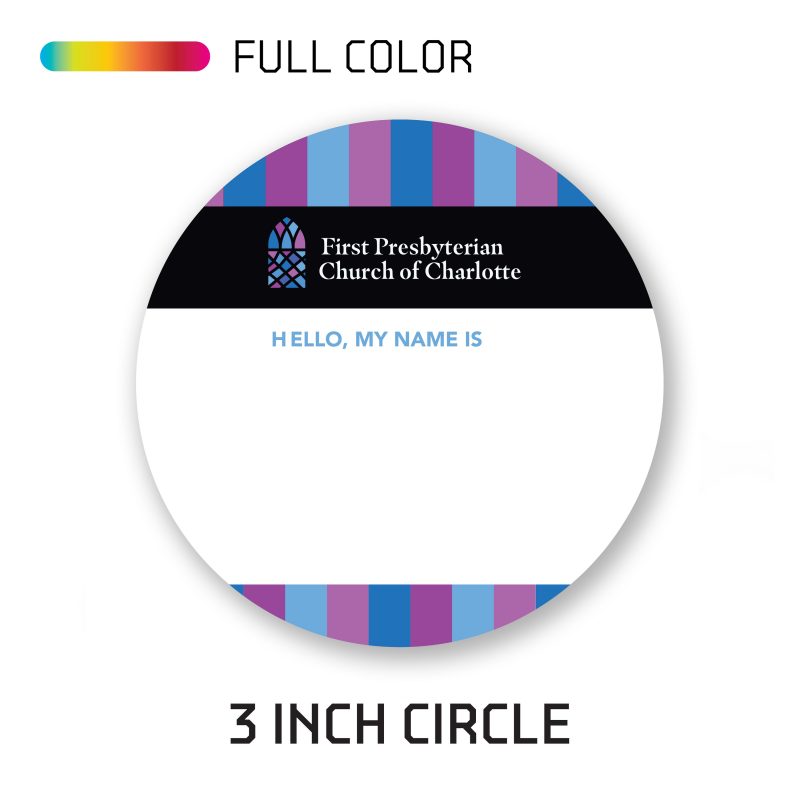 300-Circle-Name-Tag-Sticker-105103 Custom 3.00" Circle Name Tag Sticker