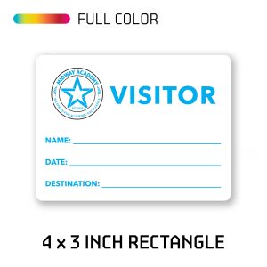 Custom 3.00" x 4.00" Rectangle Name Tag Sticker