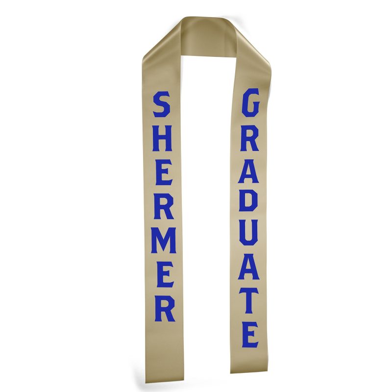 Custom 3W x 45L Badge Satin Stole - Brilliance - 8