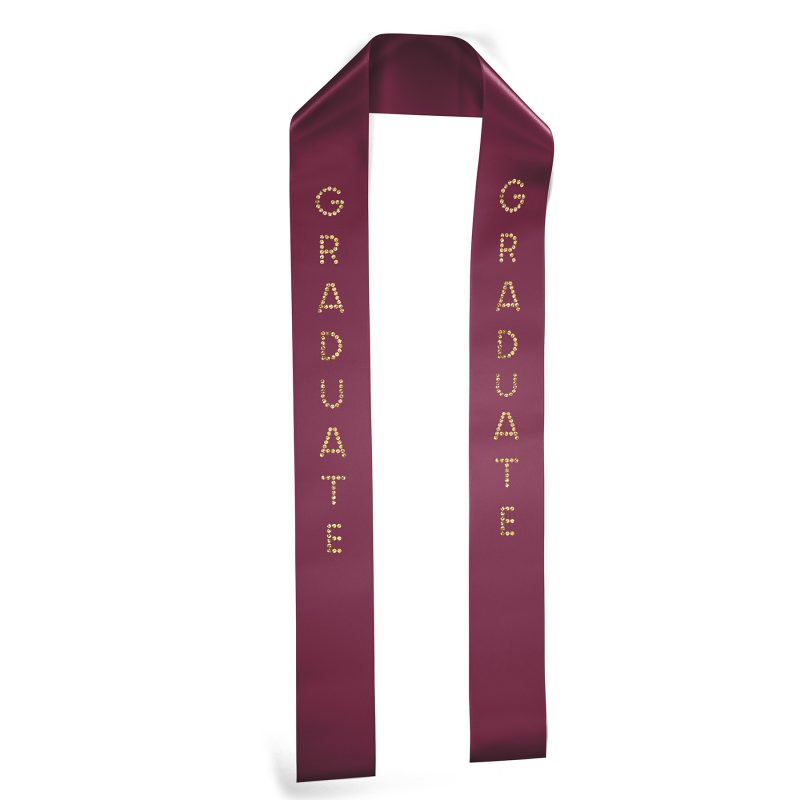 Custom 3W x 45L Badge Satin Stole - Sparkle - 2