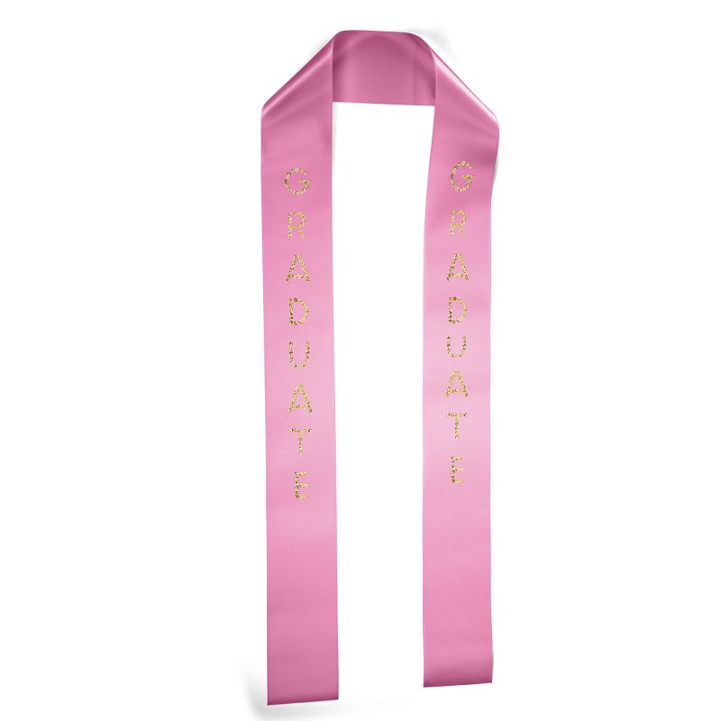 Custom 3W x 45L Badge Satin Stole - Sparkle - 4