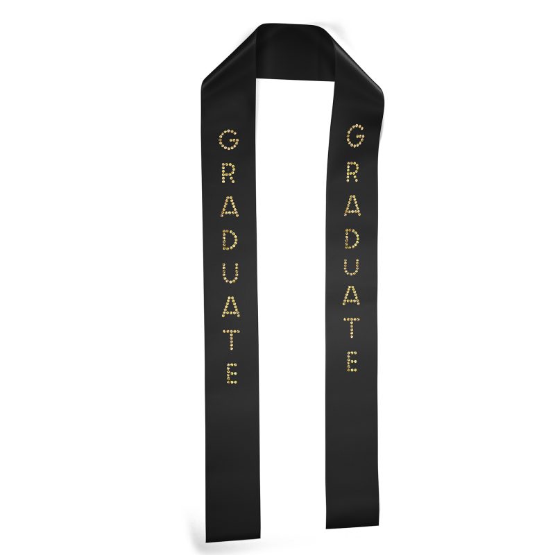 Custom 3W x 45L Badge Satin Stole - Sparkle - 6