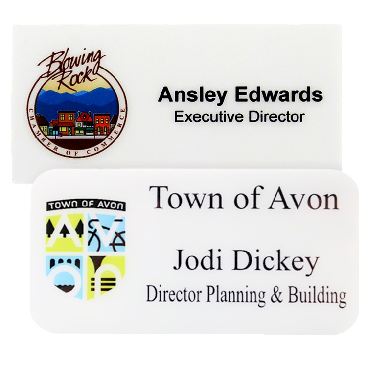 Custom Apollo Full Color Plastic Name Badge (1.5"x3") - 2