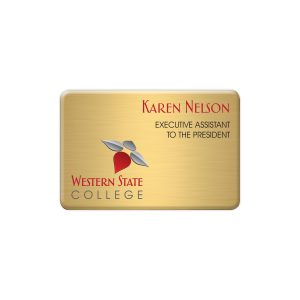 Custom Aspen Metal Standard Name Badge (Standard Size 2" x 3")