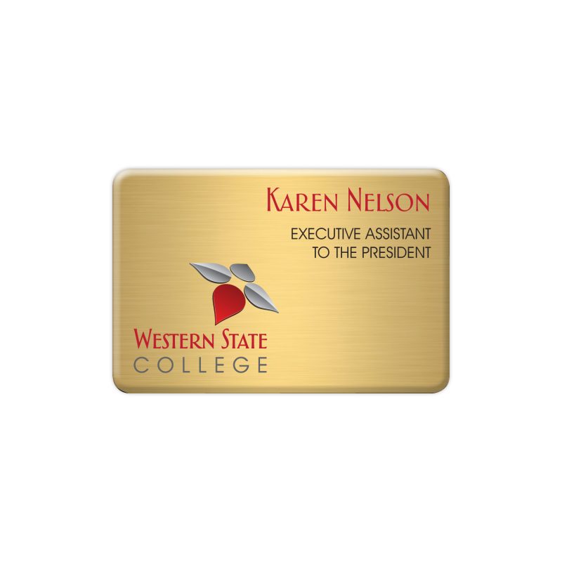 Aspen-Metal-Standard-Name-Badge-Standard-Size-2-x-3-ASPS3 Custom Aspen Metal Standard Name Badge (Standard Size 2" x 3")