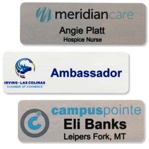 Custom Athena Aluminum Metal Name Badge (1"x3")