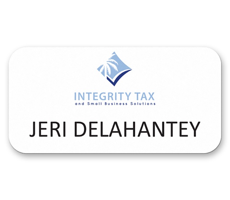 Custom Athena Aluminum Metal Personalized Name Badge (1.5"x3") - 2