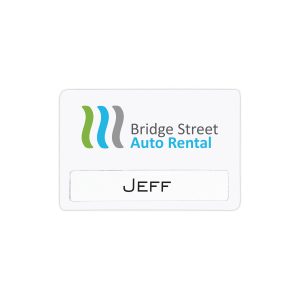 Custom Atlanta Reusable Economy Name Badge (Standard Size 3" x 2")