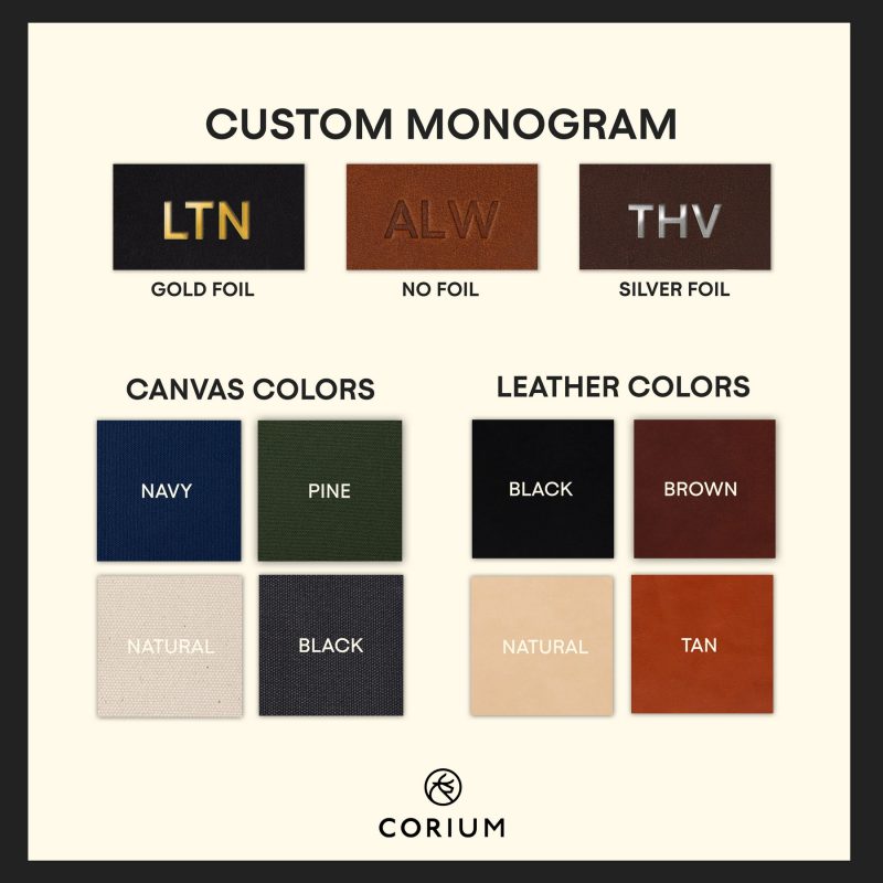 Custom Canvas Small Dopp Kit with Brass Clip | Full Grain Leather | Made in USA - 1