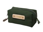 Custom Canvas Small Dopp Kit with Brass Clip | Full Grain Leather | Made in USA - 2
