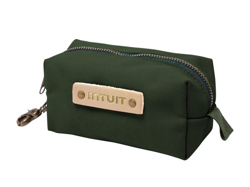 Custom Canvas Small Dopp Kit with Brass Clip | Full Grain Leather | Made in USA - 2