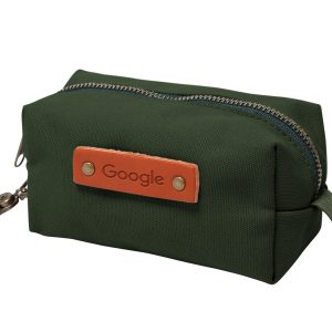 Custom Canvas Small Dopp Kit with Brass Clip | Full Grain Leather | Made in USA