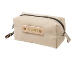 Custom Canvas Small Dopp Kit with Brass Clip | Full Grain Leather | Made in USA - 6