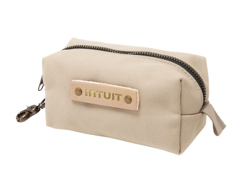 Custom Canvas Small Dopp Kit with Brass Clip | Full Grain Leather | Made in USA - 6