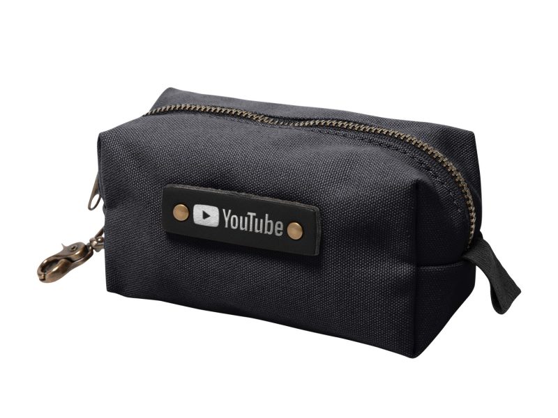 Custom Canvas Small Dopp Kit with Brass Clip | Full Grain Leather | Made in USA - 7
