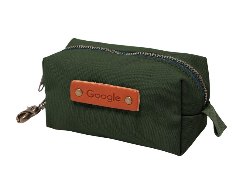 Custom Canvas Small Dopp Kit with Brass Clip | Full Grain Leather | Made in USA