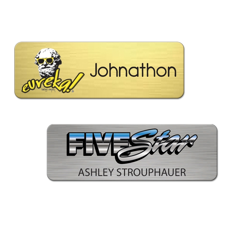 Custom Chaos Full Color Plastic Name Badge (1"x3") - 1