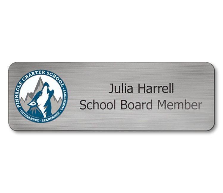 Custom Chaos Full Color Plastic Name Badge (1"x3") - 3