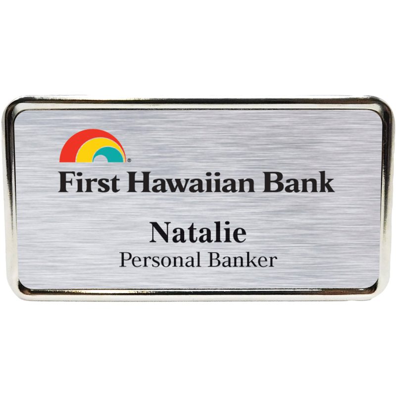Custom Columbus Metal Name Badge (standard 3 x 1-5/8) - 1