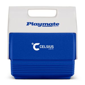 Custom Igloo Playmate Mini 4 Qt Cooler - White-Majestic Blue