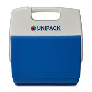 Custom Igloo Playmate Pal 7 Qt Cooler - White-Majestic Blue