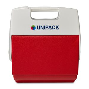 Custom Igloo Playmate Pal 7 Qt Cooler - White-Red Star