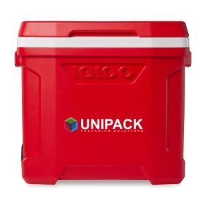 Custom Igloo Profile II 28 Qt Roller Cooler - White-Red Star