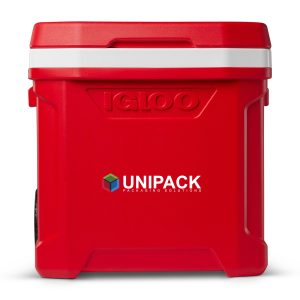 Custom Igloo Profile II 60 Qt Roller Cooler - White-Red Star