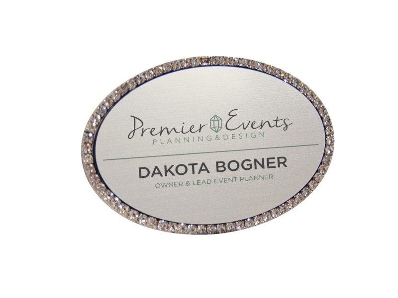 Custom Jeweled Frame Name Badge - 2