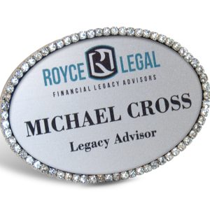 Custom Jeweled Frame Name Badge