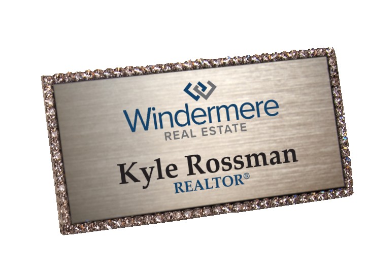 Custom Jeweled Frame Name Badge - 4