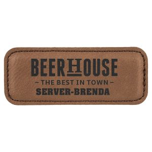 Custom Lane Leatherette Name Tag 3.25x1.25"